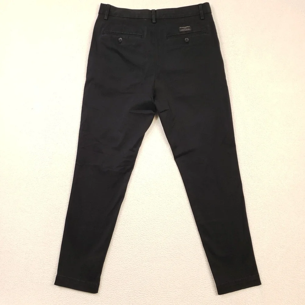 Banana Republic Chino Pant Men 30x30 Black Mason Athletic Tapered Rapid Movement